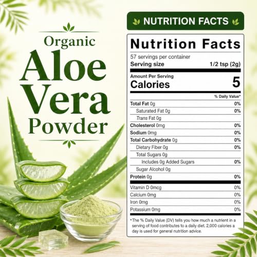 Organic Aloe Vera Powder 16 oz – Nourishing Face & Hair Mask