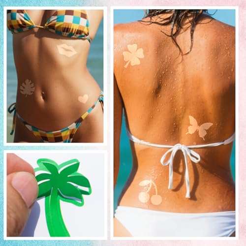 714 Pcs Tanning Stickers Set - Dual-Size Heart & Butterfly Designs