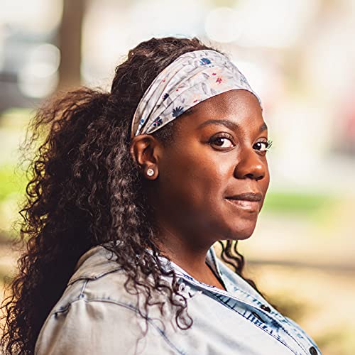 Karma Meadow Stretchy Fabric Hair Headband & Scarf - White (Pack of 2)