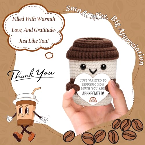 Handmade Crochet Coffee Cup - Appreciation Gift for Teachers & Coworkers