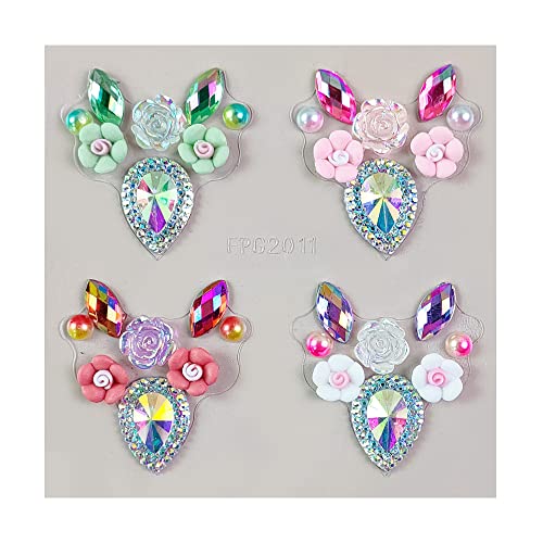 RUSTAMM Rainbow Rhinestone Tattoo Stickers for Face & Body