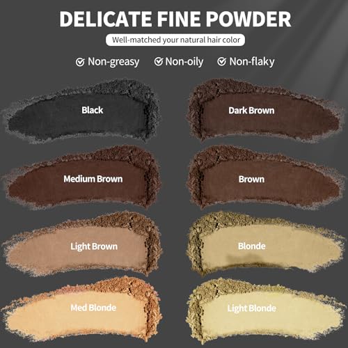 Lewedo Hairline Powder 24H Root Touch Up, Black 0.14oz, Natural Look