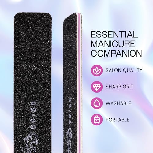 PANA Jumbo Double-Sided Emery Nail File - 10pcs, Grit 60/60