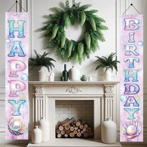 Mermaid Birthday Porch Banner Set - Under the Sea Party Decor