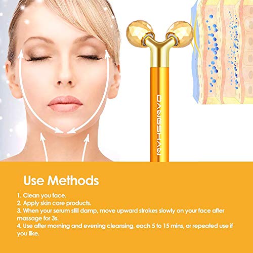 DANGSHAN 2-in-1 Electric Face Massager Kit with 3D & T-Shaped Rollers