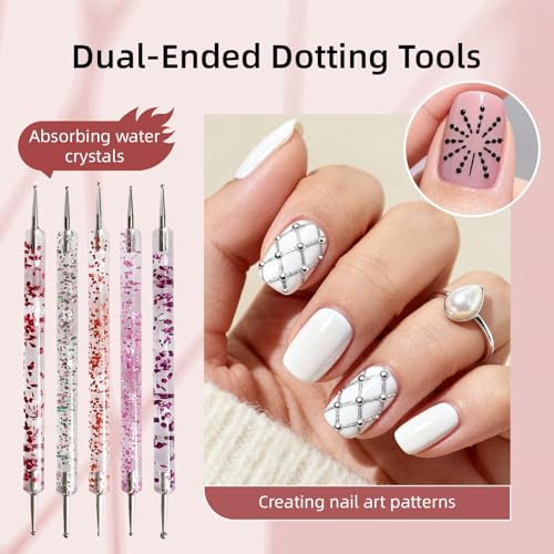 JODSONE 32-Piece Nail Art Brush Set with Dotting Tools & Pens