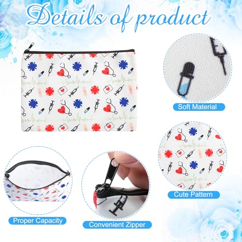 Reginary 6 Pcs Nurse Cosmetic Bag Set - Vivid Patterns Makeup Pouches