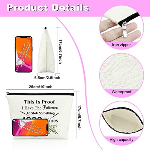 Mxrymvu Cross Stitch Sewing Gift Cosmetic Bag Travel Organizer - Unique Present for Crafters