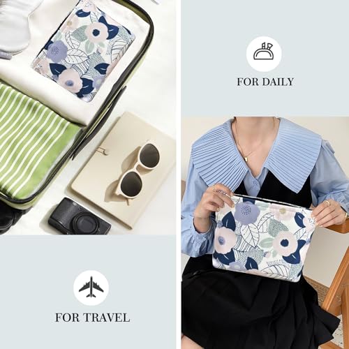 STARDW Floral Makeup Bag Organizer - Travel Cosmetic Pouch