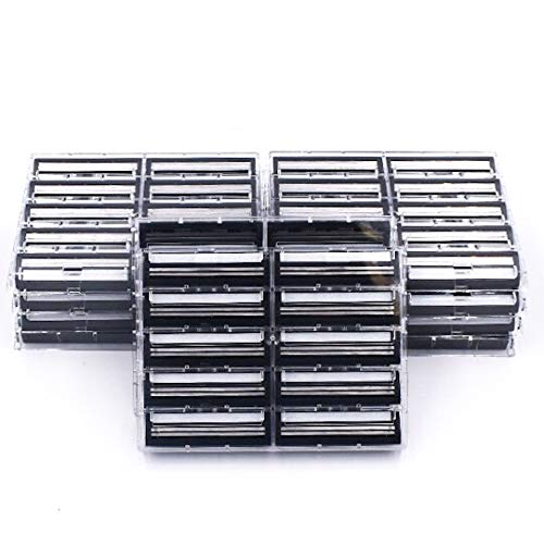 Taconic Shave Twin Blade Razor Cartridges - Lubricating Strip, Compatible with Gillette Trac 2 & Atra | Made in USA