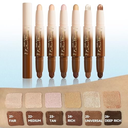 QIDSTERS 2-in-1 Contour & Highlighter Stick for Fair Skin