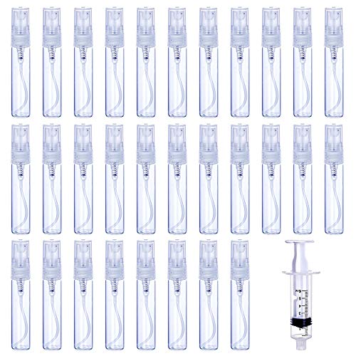 30Pcs 5ml Refillable Glass Perfume Atomizer Bottles - Travel Mini Sprayer