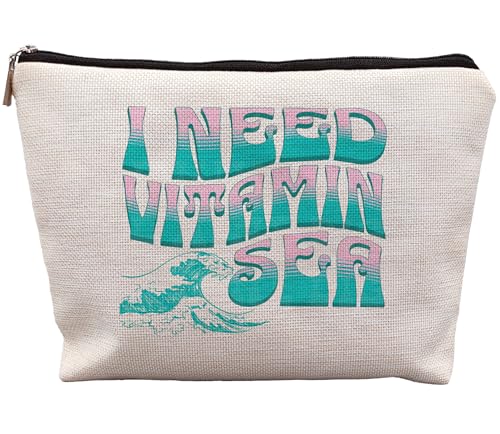 uinwk Beach Cosmetic Bag-1 Funny Summer Beach Gifts for Women, 7.5 x 10 Inch Tote