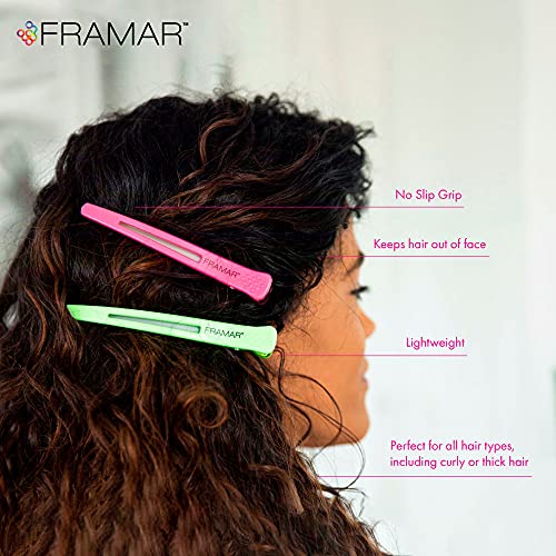 FRAMAR Pastel & Neon Hair Clips 20 Pack - No Crease, No Slip Hair Accessories