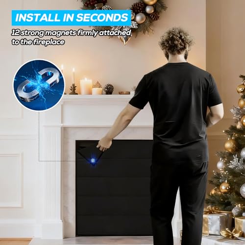 PAWBOSE Magnetic Fireplace Cover - 39x32 Inch Draft Stopper