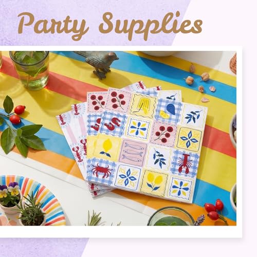 Confettiville Decorative Floral Paper Napkins - 50 Sheets, 3-Ply, 6.5"