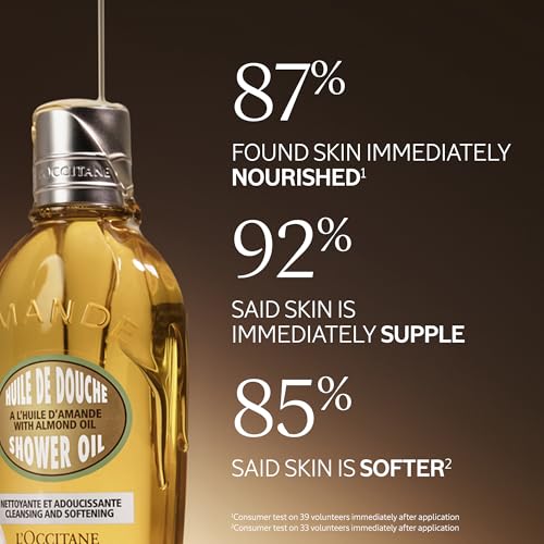 L'OCCITANE Almond Greatest Hits: Cleansing Shower & Supple Skin Oils, Moisturizer & Hand Cream, Purifies, Hydrates, Smooths Skin, Bath & Body Gift Set