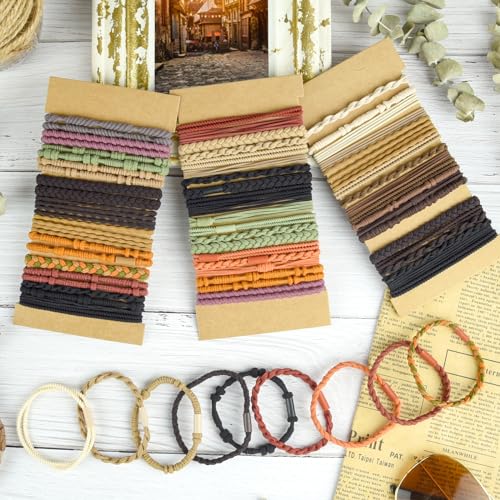 Boho Hair Ties for Women - 24PCS No-Damage Bracelet Hair Accessories