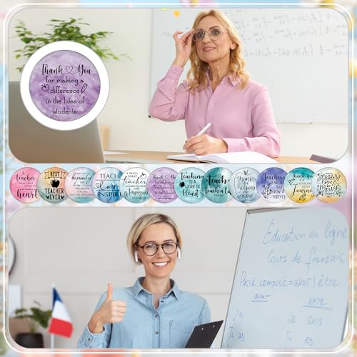 Hollowfly 24 Pcs Mini Compact Makeup Mirrors with Inspirational Quotes - Teacher Gifts