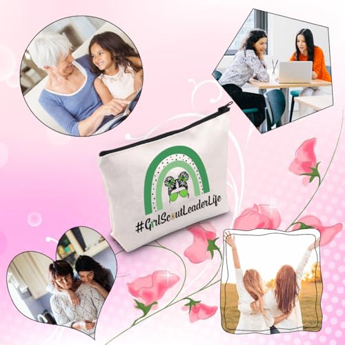 Leader Life Canvas Makeup Bag - Durable Zipper Pouch for Travel