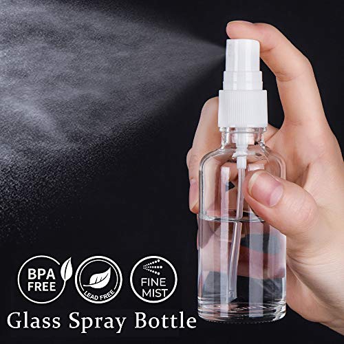 Hydior White Clear 2oz Glass Spray Bottles for Essential Oils - Set of 3