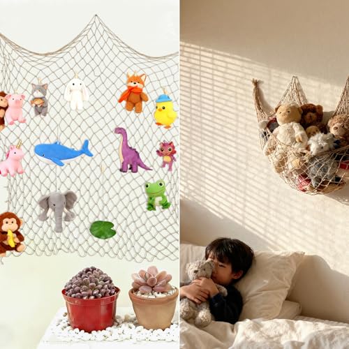 ZUEXT Decorative Fishing Net - 80x40 Inch Cotton Wall Decor (2 Pack)