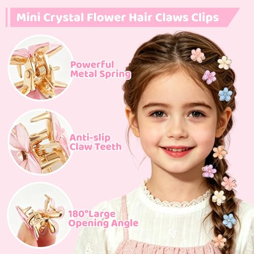 Girls Hair Accessories Kit 76-Piece Set with 3-Tier Rotating Pink Organizer