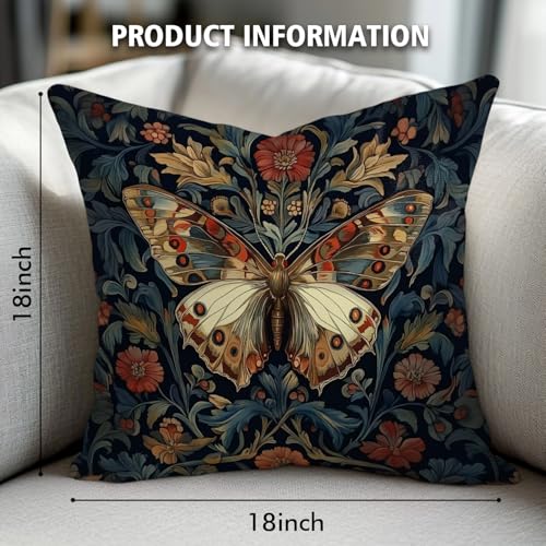 William Morris Vintage Floral Velvet Throw Pillow Cover 18x18
