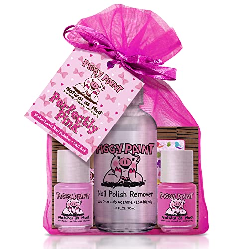 Piggy Paint Non-Toxic Kids Nail Polish Gift Set - Perfectly Pink