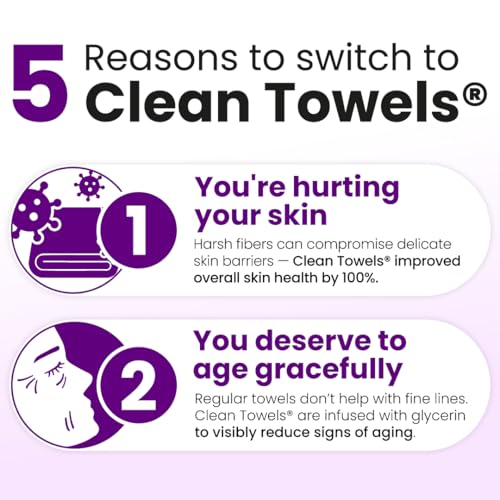 Clean Skin Club Healthy Aging Clean Towels XL - Travel Pack of 10