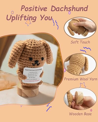 Adorable Crochet Dachshund Doll for Emotional Support | Handmade Gift