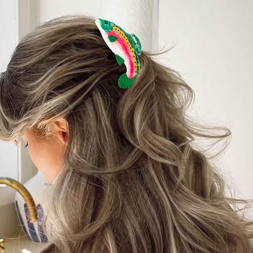 Arvintas Salmon Hair Claw Clip - Non Slip Acetate Hair Barrettes for Women & Girls - Pack of 1