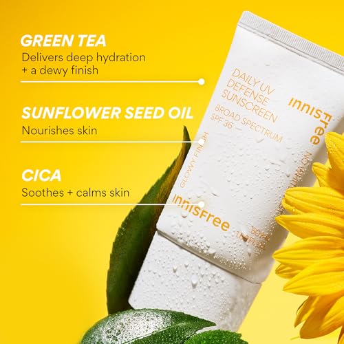Innisfree Daily UV Defense Sunscreen SPF 50+ PA++++, Korean Face Sunscreen, Invisible Finish, Broad Spectrum, No White Cast, Lightweight, Hydrating, Available in Gift Sets & Jumbo
