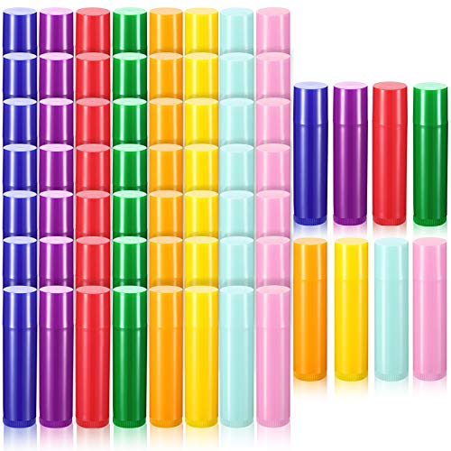 64 Pcs Red Lip Balm Tubes 5ml Empty Refillable Rotatable