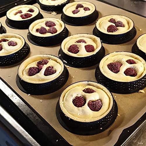 8PCS Mini Tart Ring Molds - Non-Stick Baking Circle Set