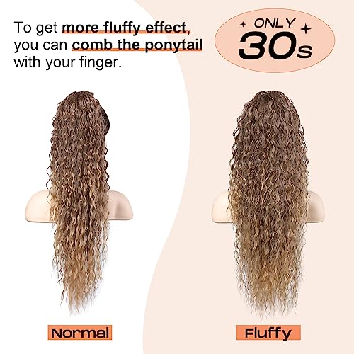 SEIKEA 18" Bohemian Curly Drawstring Ponytail - Synthetic Hair Extension