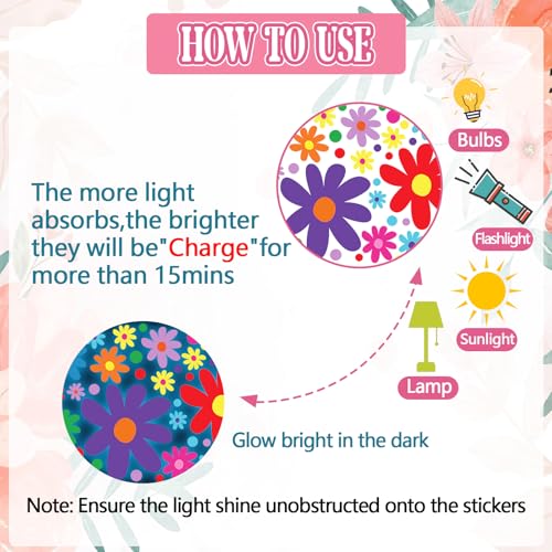 Glow in the Dark Daisy Wall Decals - Luminous Flower Stickers for Kids