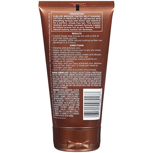L'Oreal Paris Sublime Bronze Tinted Self Tanning Lotion, Medium, 5 fl. Oz