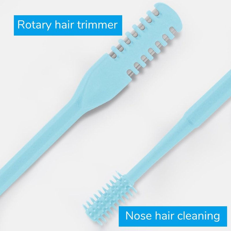 Nose Hair Trimmer for Men Women,2-in-1 Nasal Hair Cutter,2025 Upgraded Manual 360° Rotating Nostril Hair Removal Tool,Double Sided Nose Hair Trimmer with Ear Picker,Travel Essentials (Yellow-3PC)