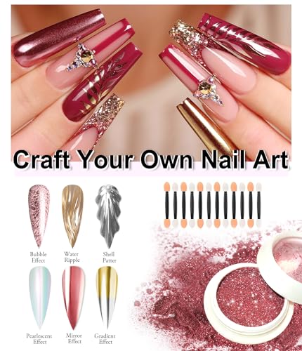 BISHENGYF 24-Color Chrome Nail Powder Set for Mirror Metallic Manicure