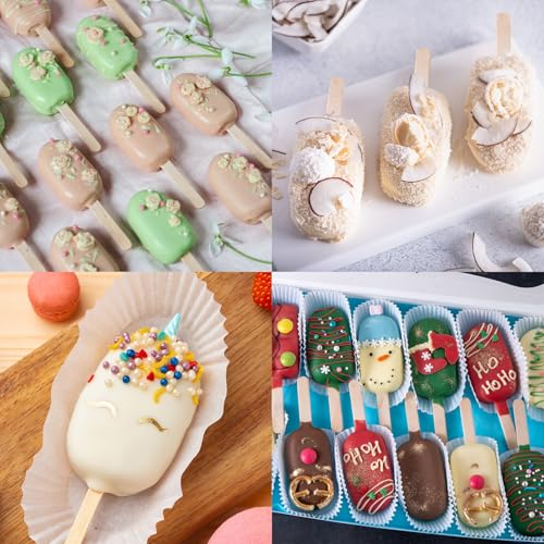 Ozera Silicone Popsicle Molds Set - 2 Pack with 50 Sticks & Bags