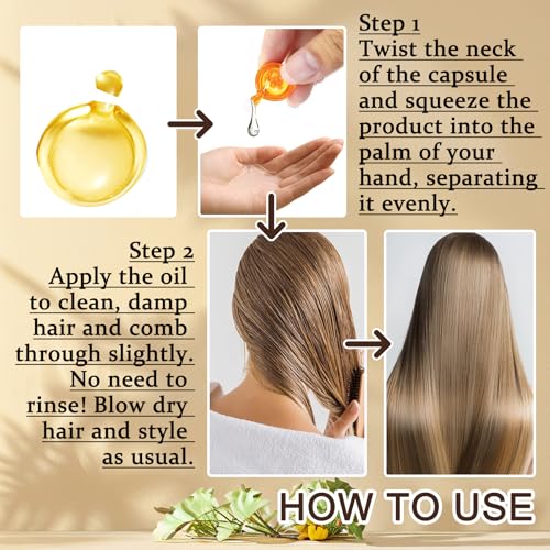 DWDiWen 30pcs Hair Serum Capsules - Moisturizing Hair Oil for Frizzy Dry Damaged Hair
