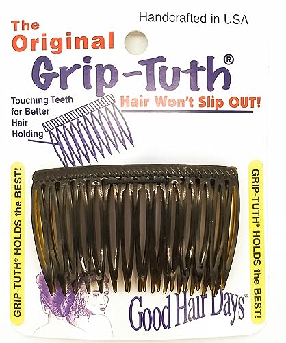 Good Hair Days Grip-Tuth 2.75" Side Combs - Secure Hold, 2 Pack