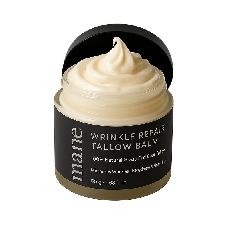 Superior Mane Wrinkle Repair Tallow Balm for Men – Grass-Fed Beef Tallow Moisturizer for Dry or Sensitive Skin – Natural Anti-Aging Balm to Reduce Wrinkles and Improve Elasticity – 1.68 fl oz (Small)