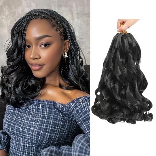 12 Inch French Curl Braiding Hair – 8 Packs Pre-Stretched Synthetic Extensions
