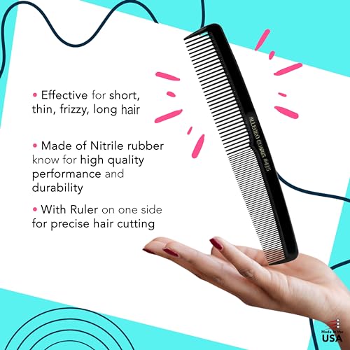 Allegro Combs #415 Professional Barber Comb Set - 12 Piece Hair Styling Kit