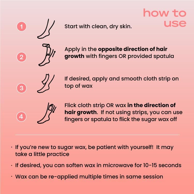 KoluaWax Vegan Sugar Wax Kit for All Skin Types - Hair Removal