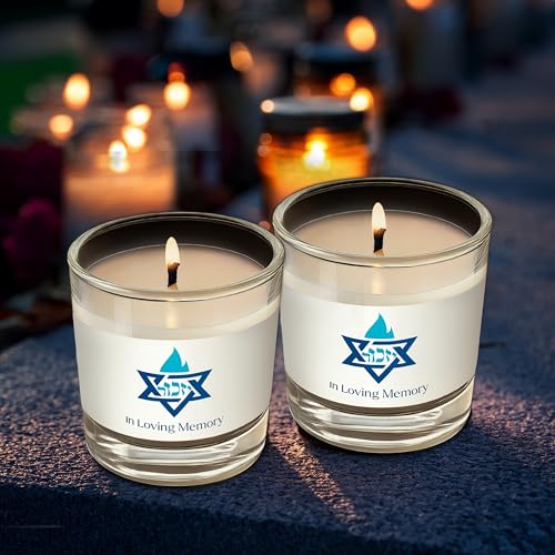Ohr Candles Yahrzeit Memorial Candles - 26 Hour Burn Time, 4 Pack