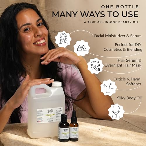 100% Pure Squalane Oil - Natural Olive-Derived Face, Body & Hair Oil (2-Pack)
