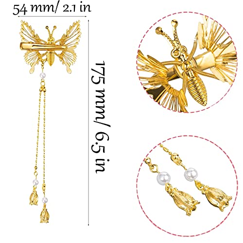 Silver 6-Pack 3D Fluttering Butterfly Hair Clips for Women & Girls